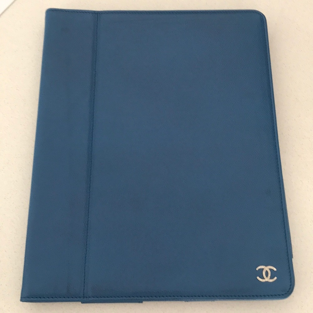 Chanel Ipad Case in Teal/Blue