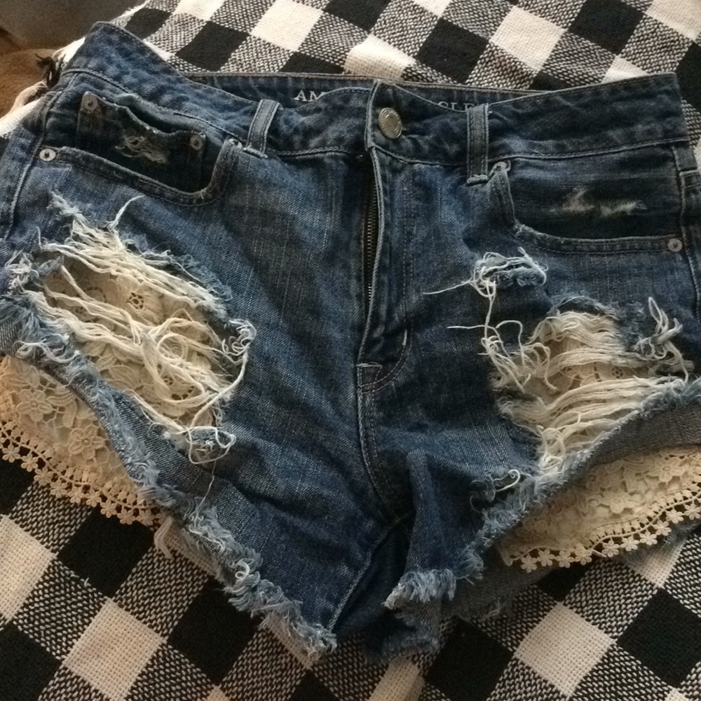 AE denim shorts