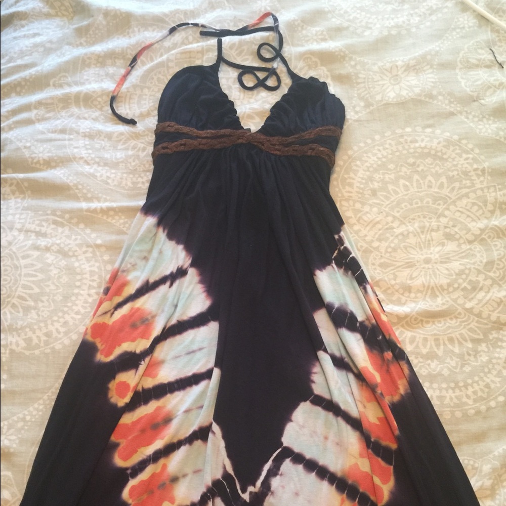 Sky tie died sun dress