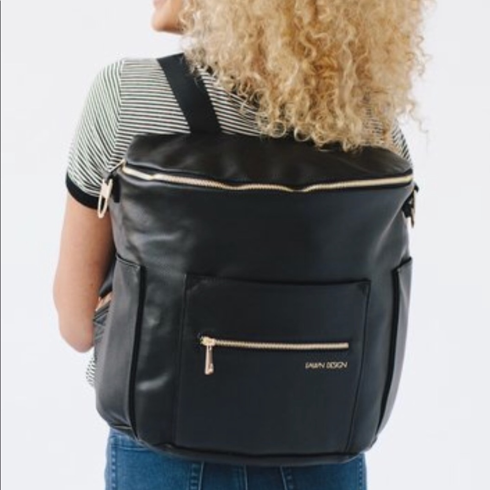 ISO FAWN DESIGN DIAPER BAG IN BLACK