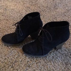 Sassy black suede booties