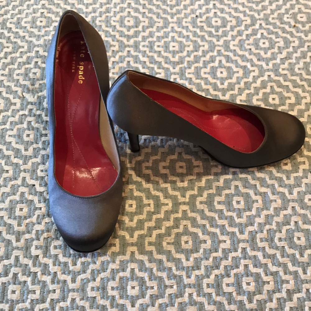 Kate Spade gray silk heels