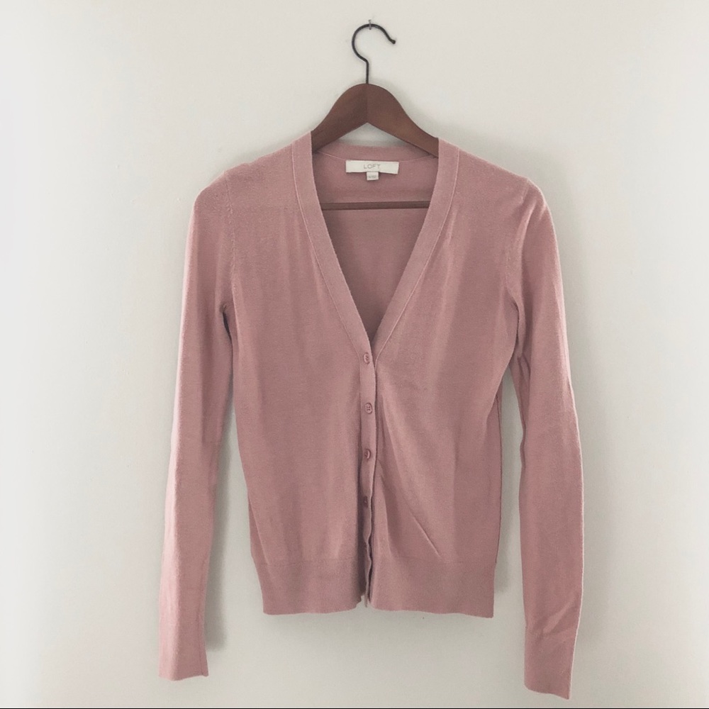 LOFT dusty rose cardigan