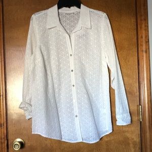 100% cotton white eyelet oxford