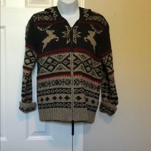 Lauren sweater, reindeer and fair isle, with hood