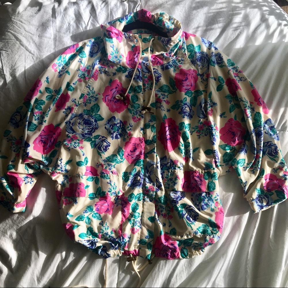 Vintage floral windbreaker