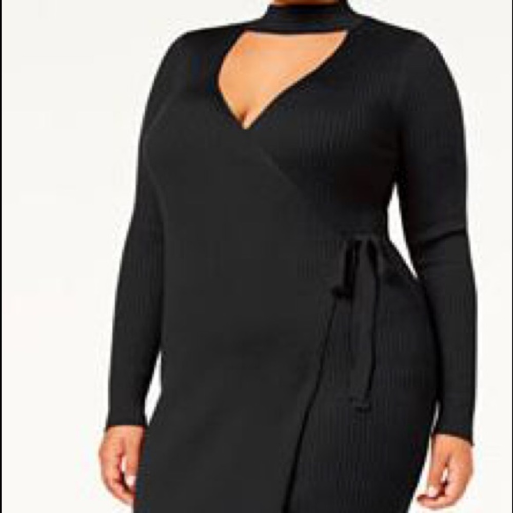 Plus Size Dress Faux Wrap Dress