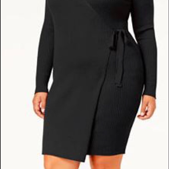 Plus Size Dress Faux Wrap Dress - Picture 2 of 4