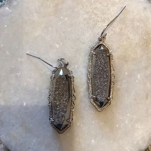 Kendra Scott silver druzy drop earrings