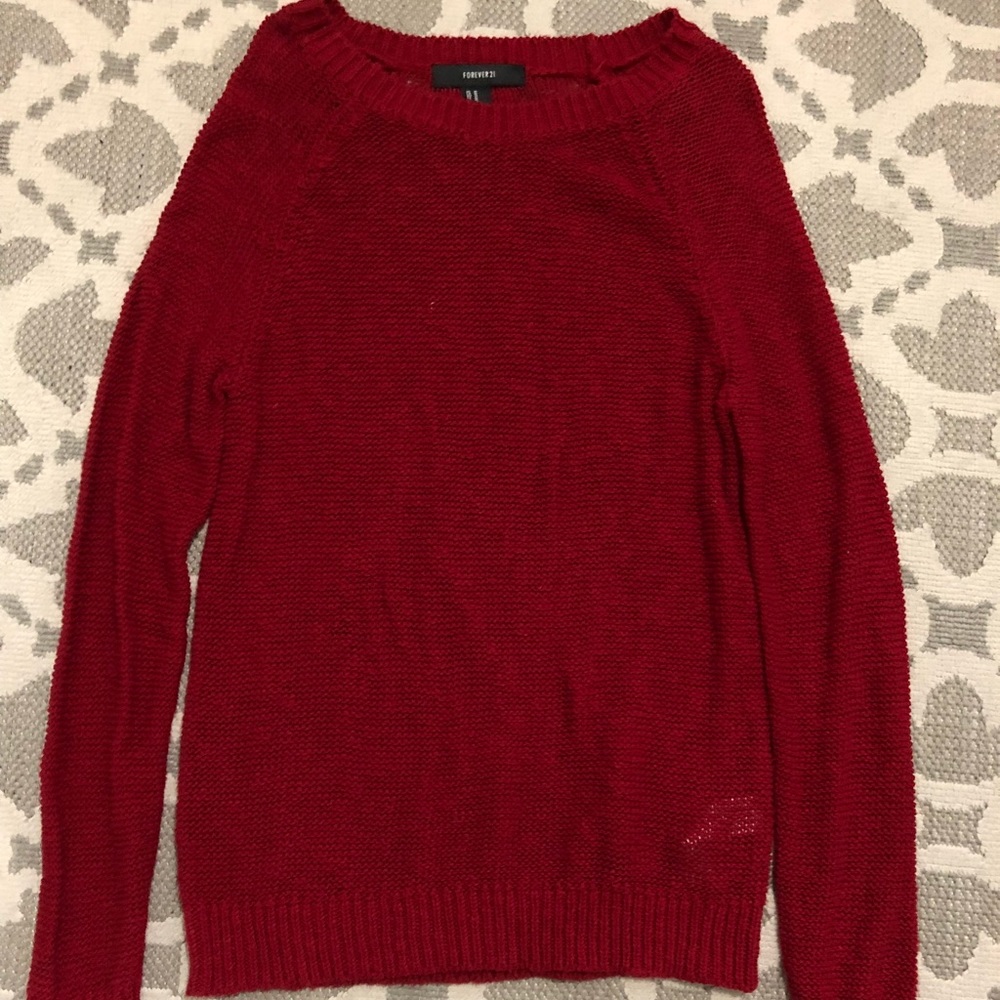 Long red sweater