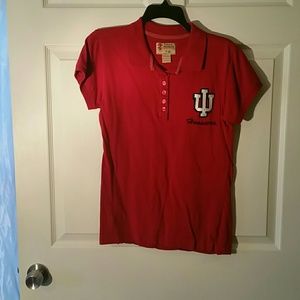 Red short sleeve Indiana Hoosiers polo, size L