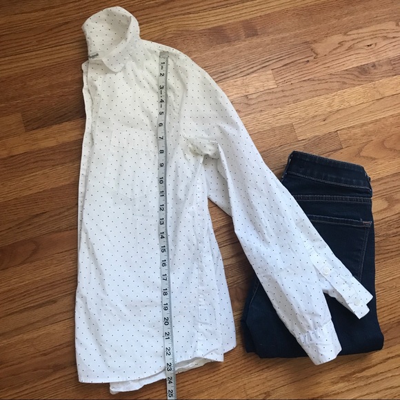 📦 SOLD - Madewell White Pin Dot Boy Shirt - Picture 5 of 5