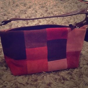 Suede Patchwork Coach Handbag