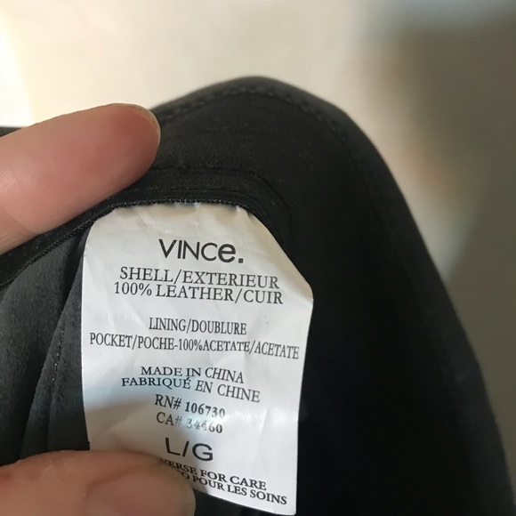 Vince dark gray leather skirt - Picture 5 of 5