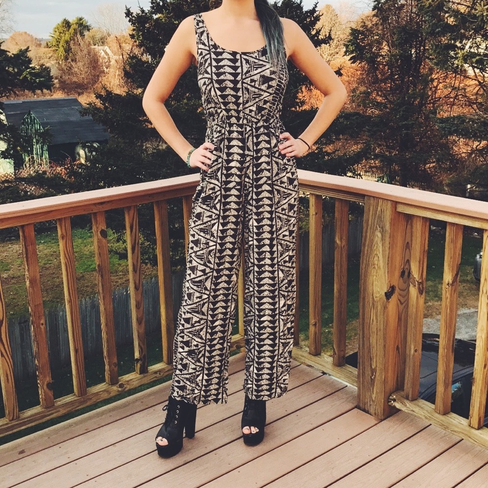 Mossimo Supply Co. Black and White Jumpsuit