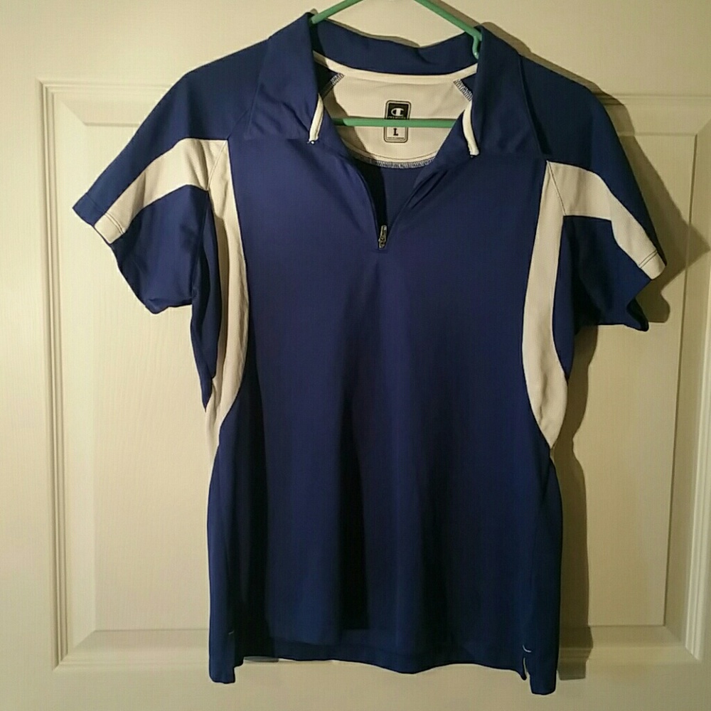 Large blue & white short sleeve by Champion
