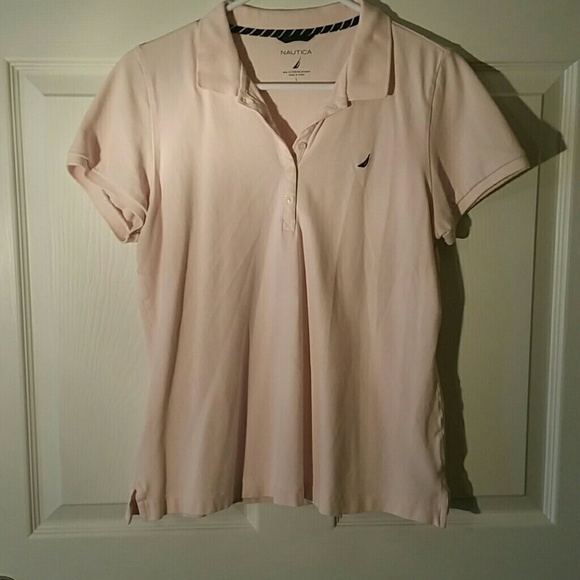 Pink short sleeve Nautica polo size L - Picture 1 of 2