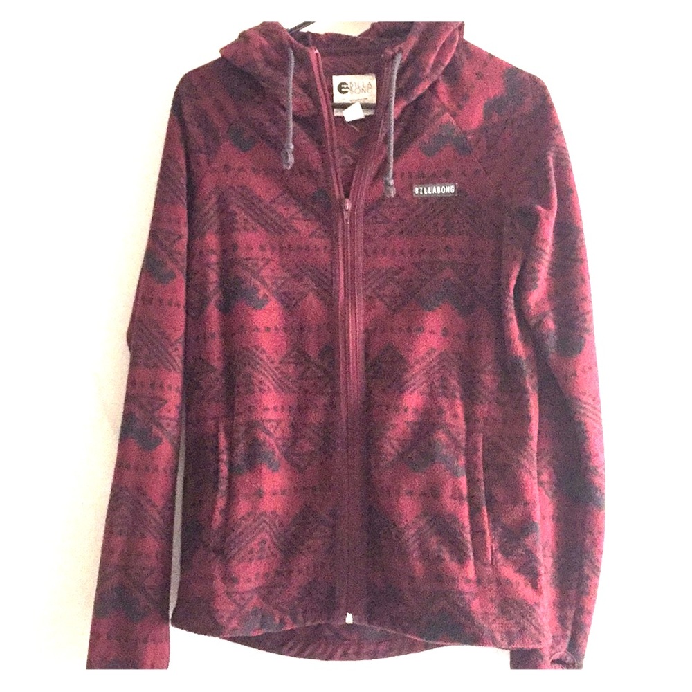 Billabong maroon fuzzy jacket