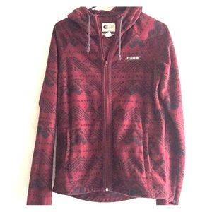 Billabong maroon fuzzy jacket