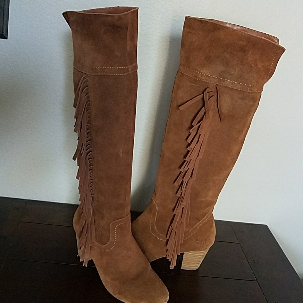 Knee high tan boots