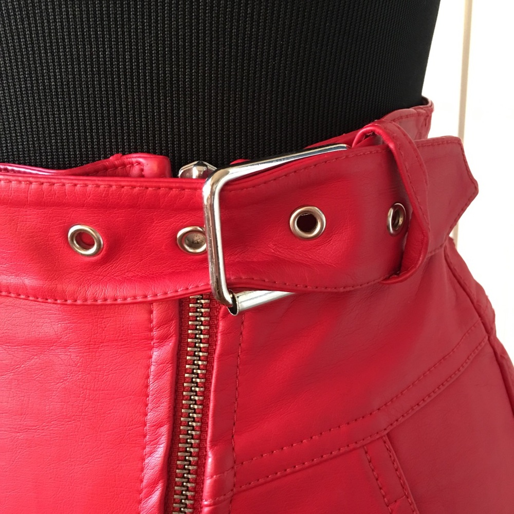 JOYRICH red leather pencil skirt