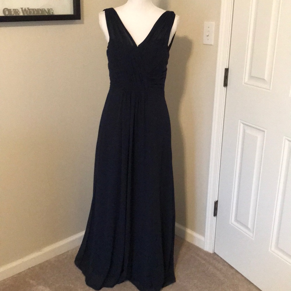 DAVID TUTERA Navy blue bridesmaid dress