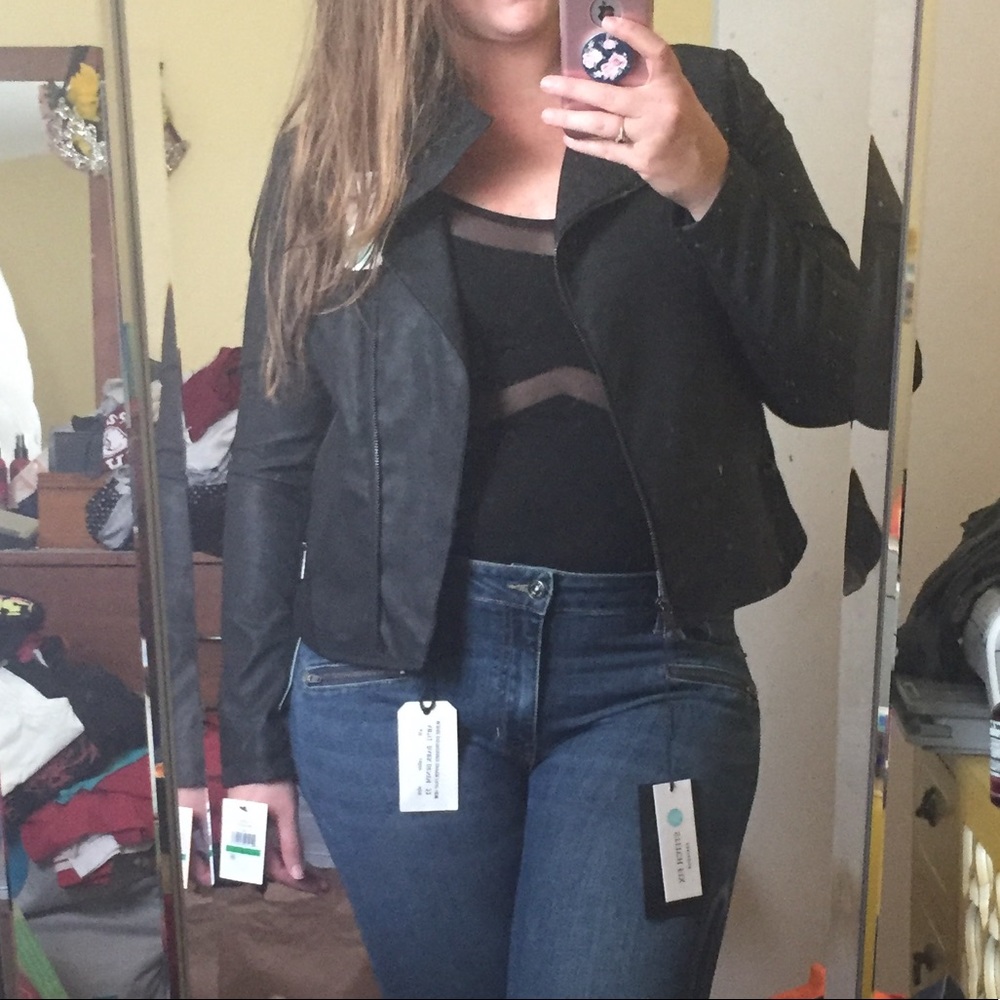 Antalya Faux Leather Ponte Jacket