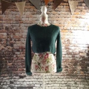 Forest Green Cropped Sweater