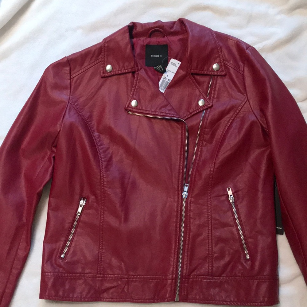 Red Forever 21 Leather Jacket