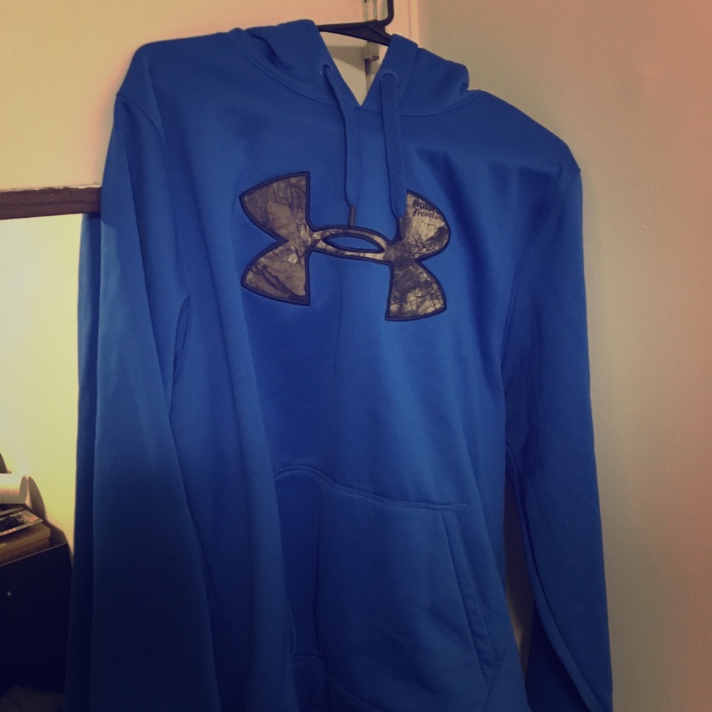 Blue and Camo Underarmour Cold Gear Hoodie