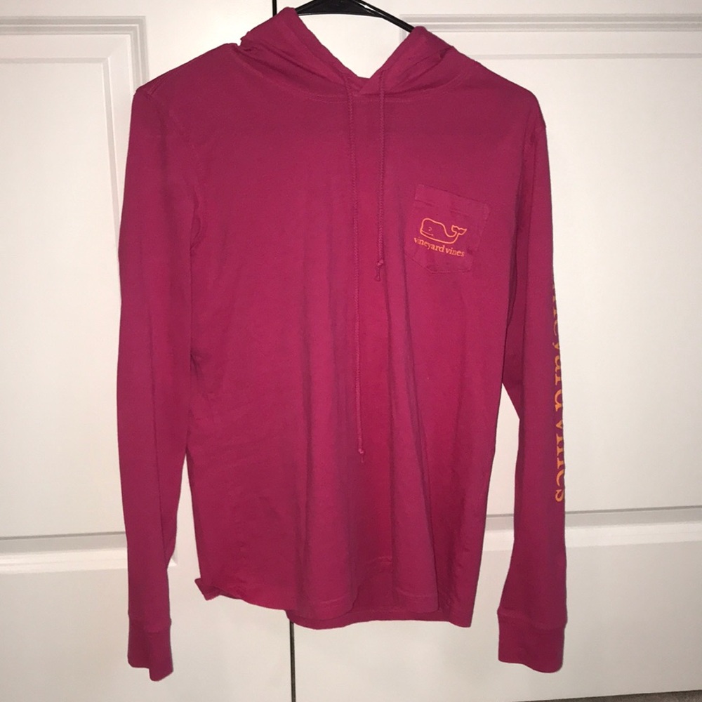 Long-sleeve Two Toned Whale Hoodie Pocket T-shirt