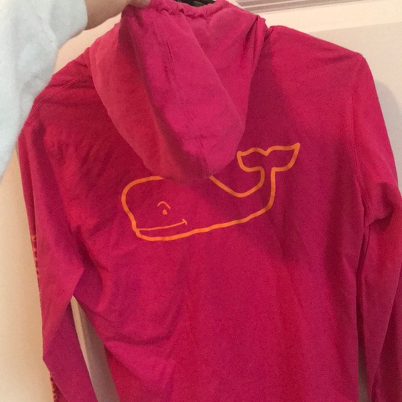 Long-sleeve Two Toned Whale Hoodie Pocket T-shirt - Picture 4 of 7