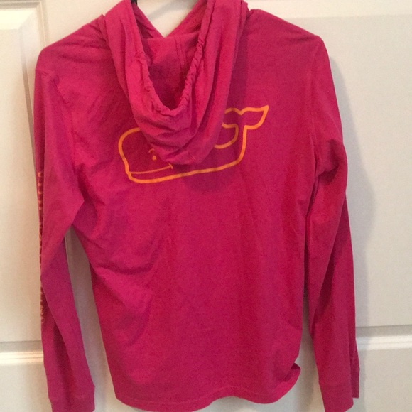 Long-sleeve Two Toned Whale Hoodie Pocket T-shirt - Picture 5 of 7