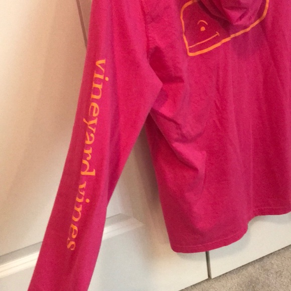 Long-sleeve Two Toned Whale Hoodie Pocket T-shirt - Picture 6 of 7