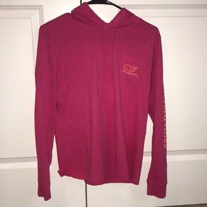 Long-sleeve Two Toned Whale Hoodie Pocket T-shirt