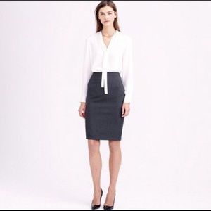 J Crew Gray Pinstripe pencil skirt NWOT sz 000