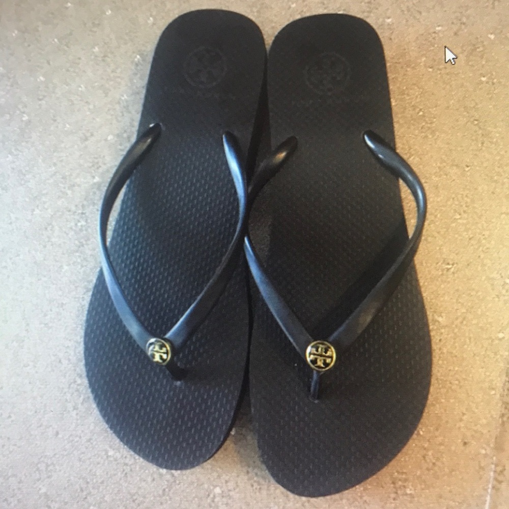 Like New Tory Burch Wedge Flip flops size 8