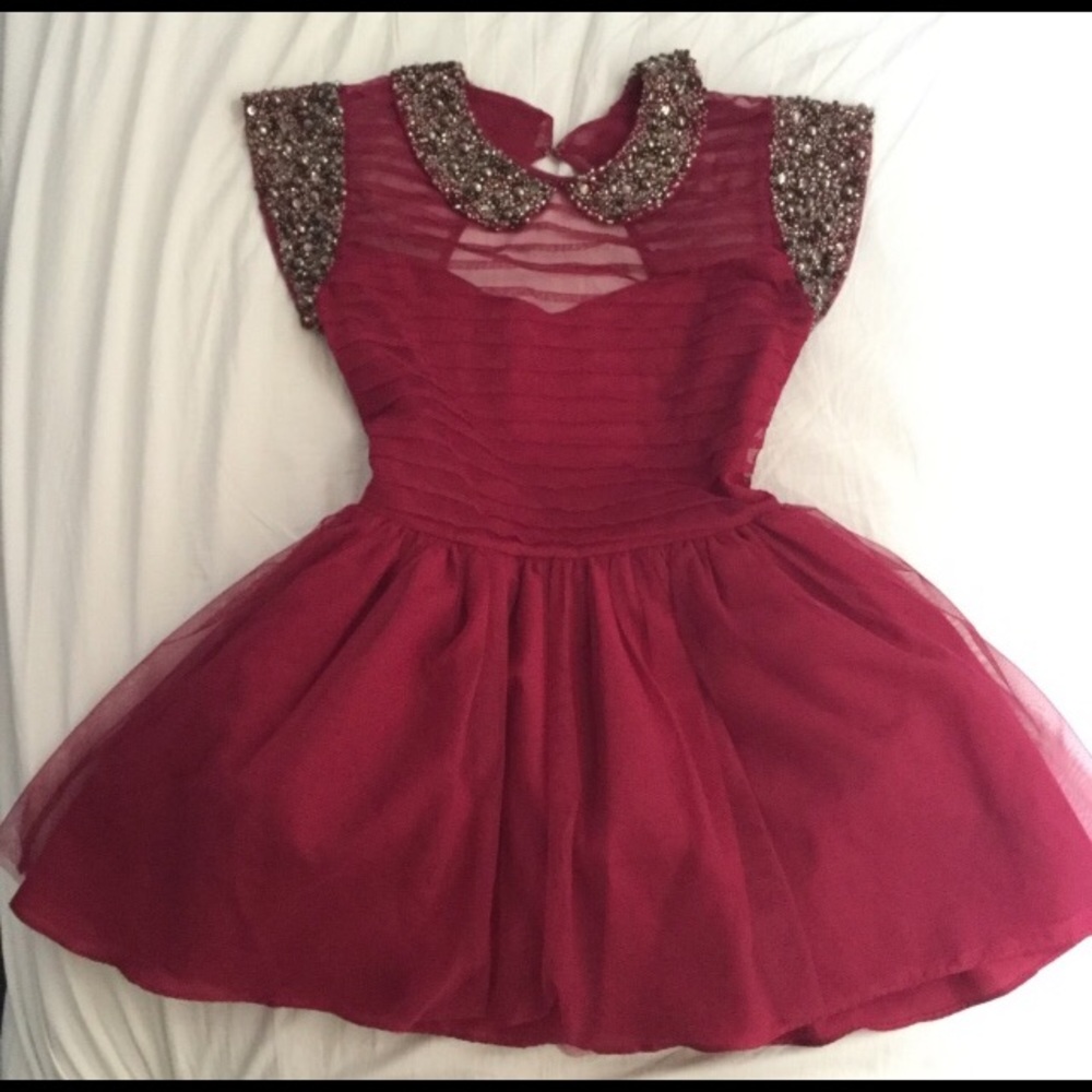 Asos fit and flare embellished dress