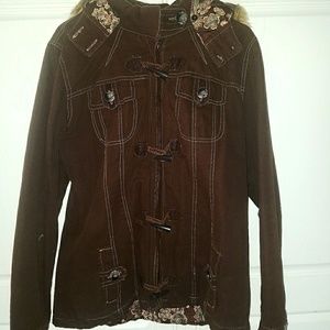 Womens Maurices Brown Toggle Winter Coat