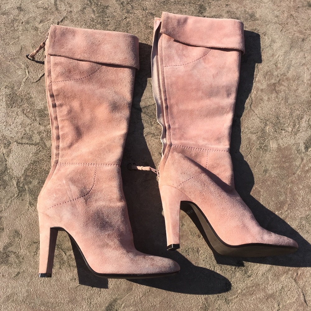 Real suede high heeled boots from Paola