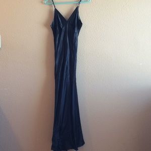 Black silk night gown