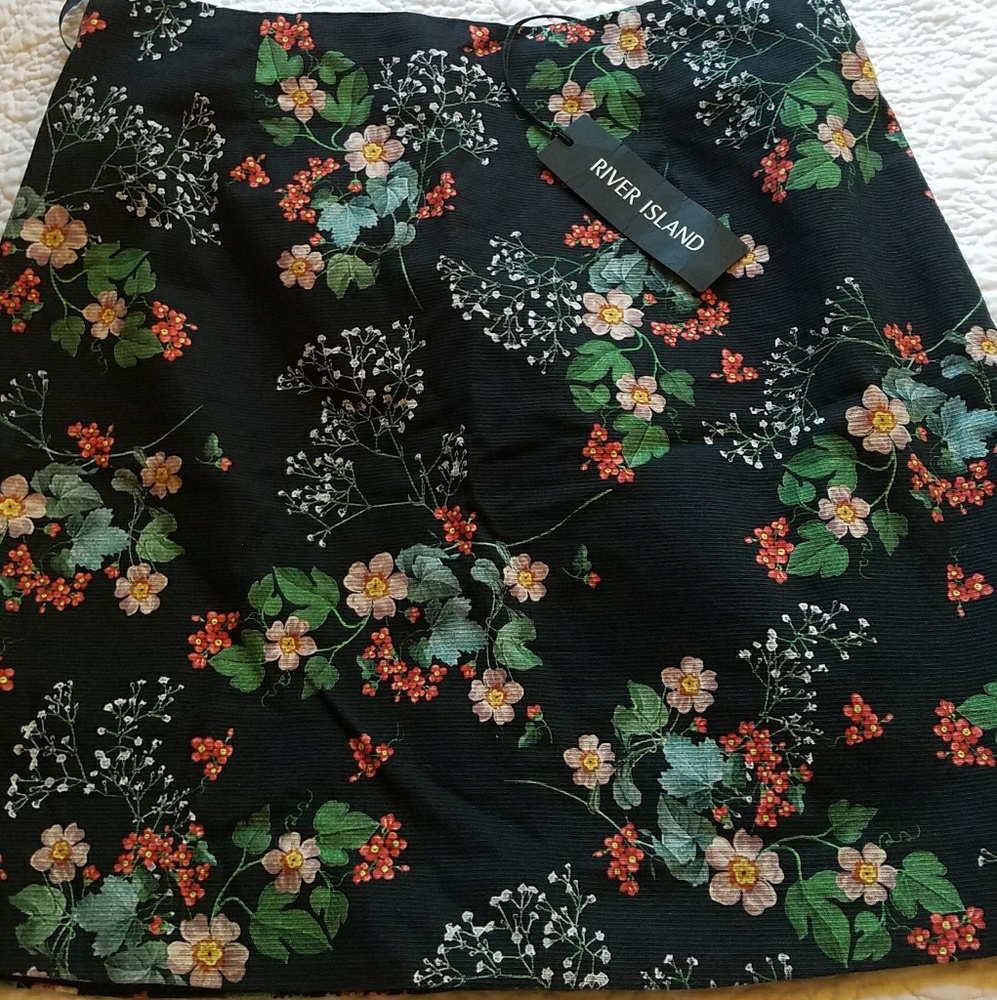 River Island Floral Pencil Skirt