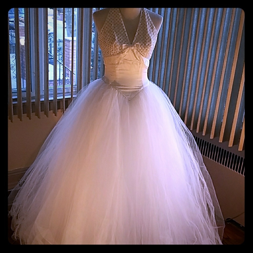 Demetrois Champagne/White Wedding Gown Style 355 -