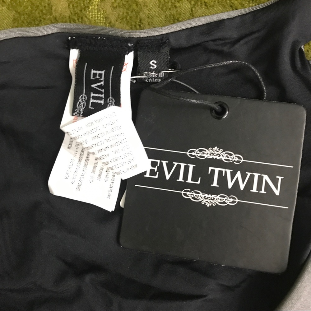 Evil Twin Grey Cutout Bikini swim suit Small NWT - Picture 8 of 8