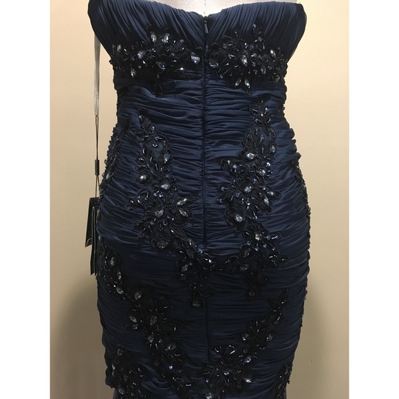 Terani navy blue evening dress style no 151E0437