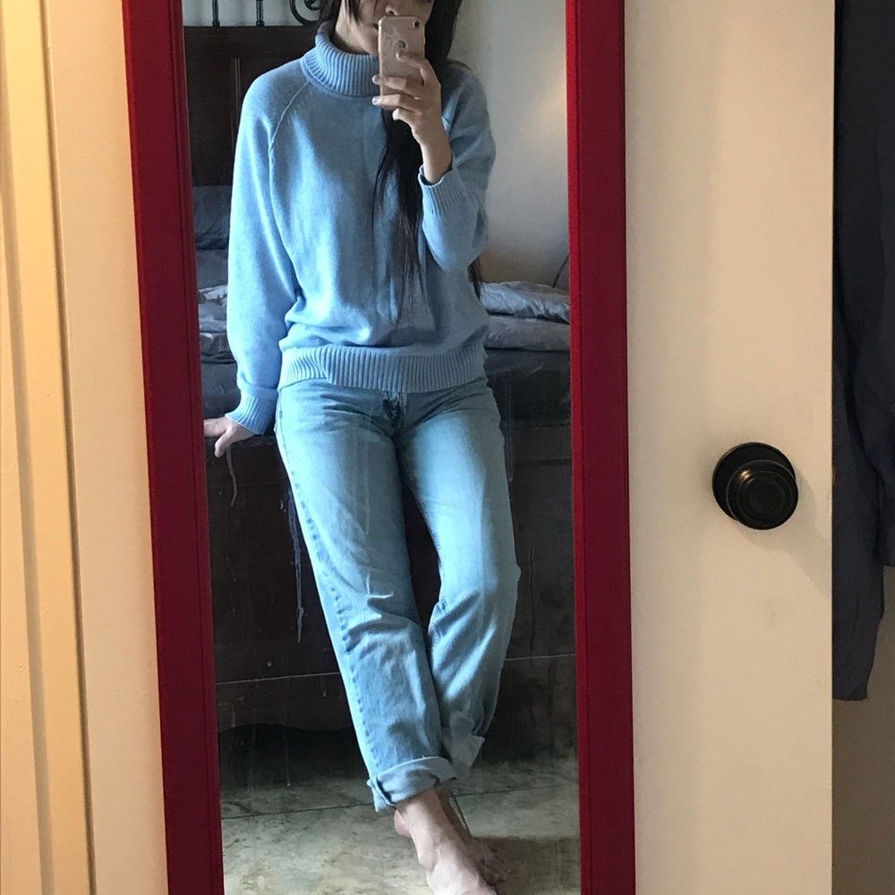Karen Scott light blue sweater