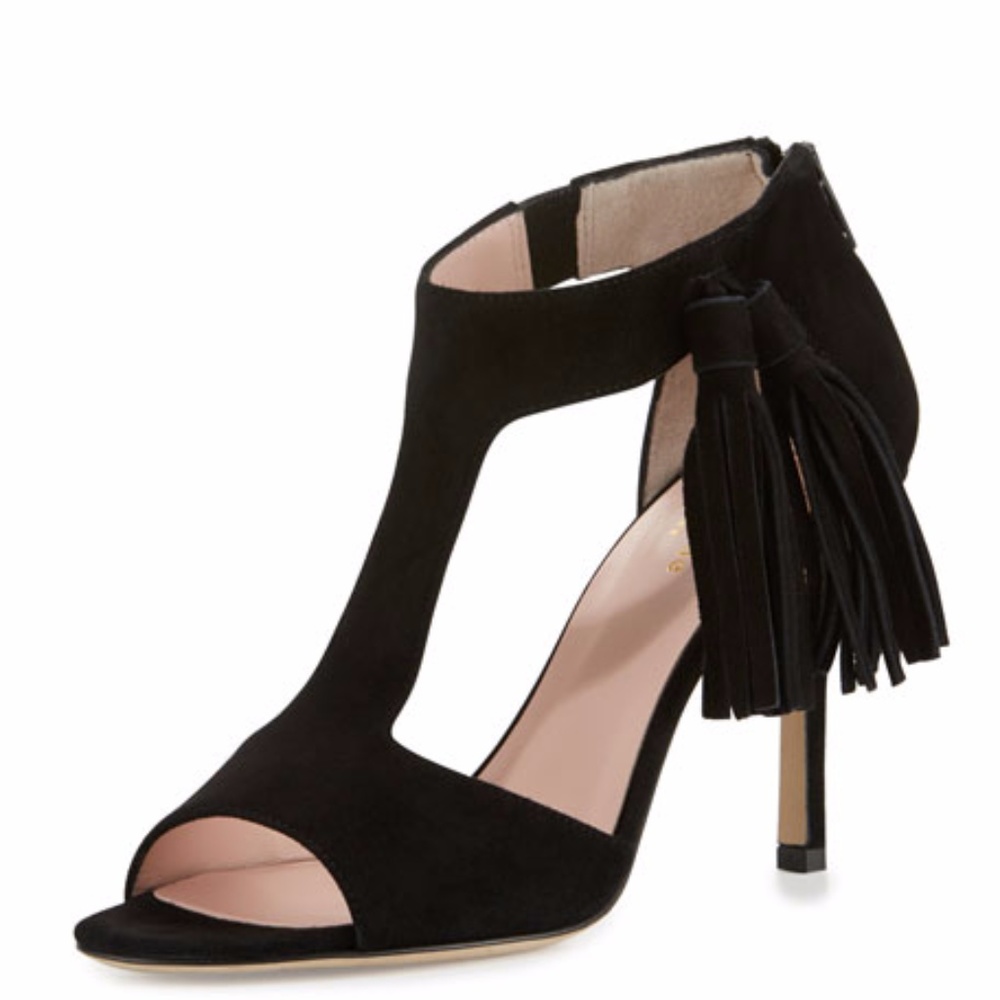 Black Kate Spade Inga Heels 8.5 T Strap, Open toe