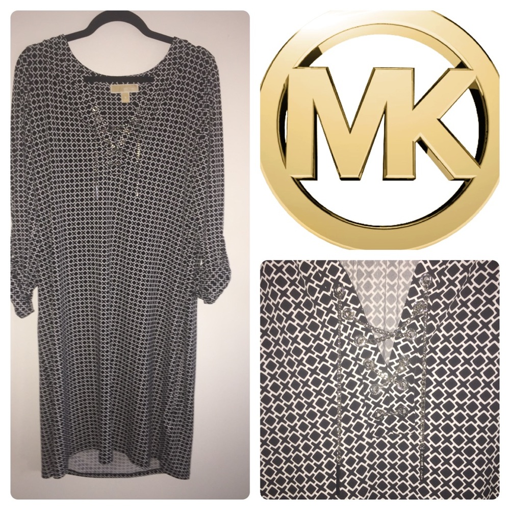 Last Call📣 MICHAEL KORS plus Black White Dress