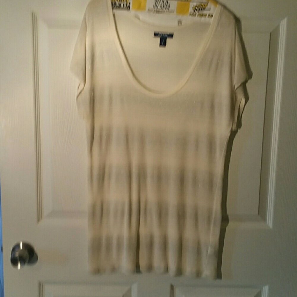 Short sleeve sheer white tunic, M, by Old Navy.