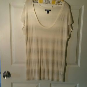 Short sleeve sheer white tunic, M, by Old Navy.